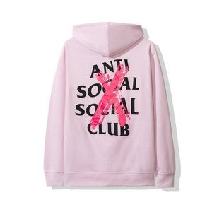 Anti Social Social Club “Cancelled” Pink X Cross hoodie ASSC size SMALL